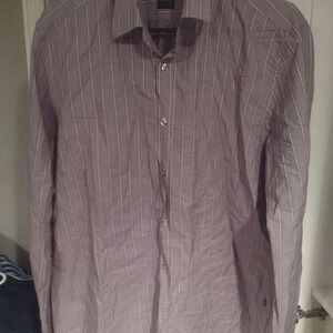 Boss Mens purple long sleeve button down shirt